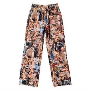 SHEIN Mod Wide Leg Figure Print Jeans Size 27